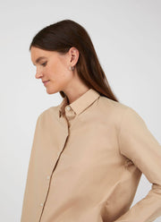 Women's Cotton Shirt in Stone