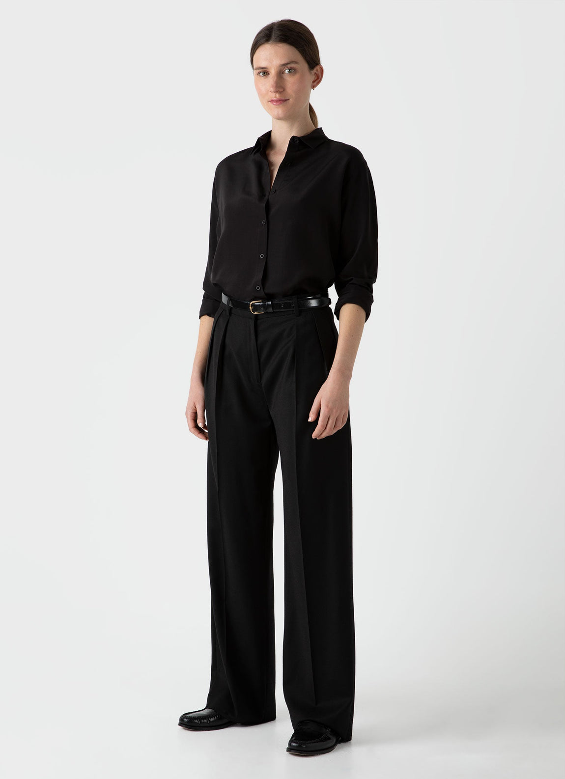 Women's Silk Shirt in Black