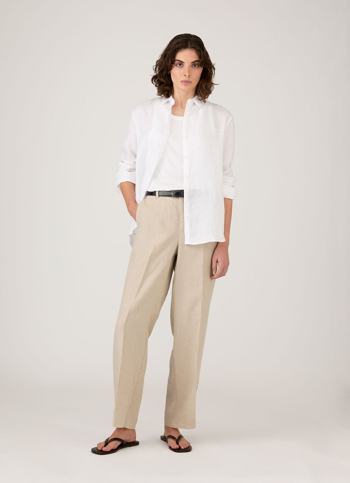 Women's Linen Shirt in White