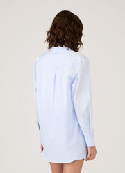 Women's Relaxed Poplin Shirt in Pastel Blue