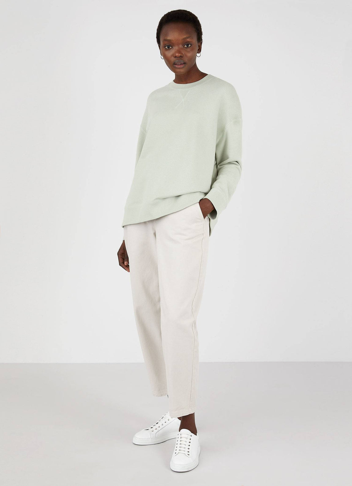Women's Relaxed Loopback Sweatshirt in Pistachio