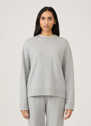 Women's Relaxed Loopback Sweatshirt in Grey Melange