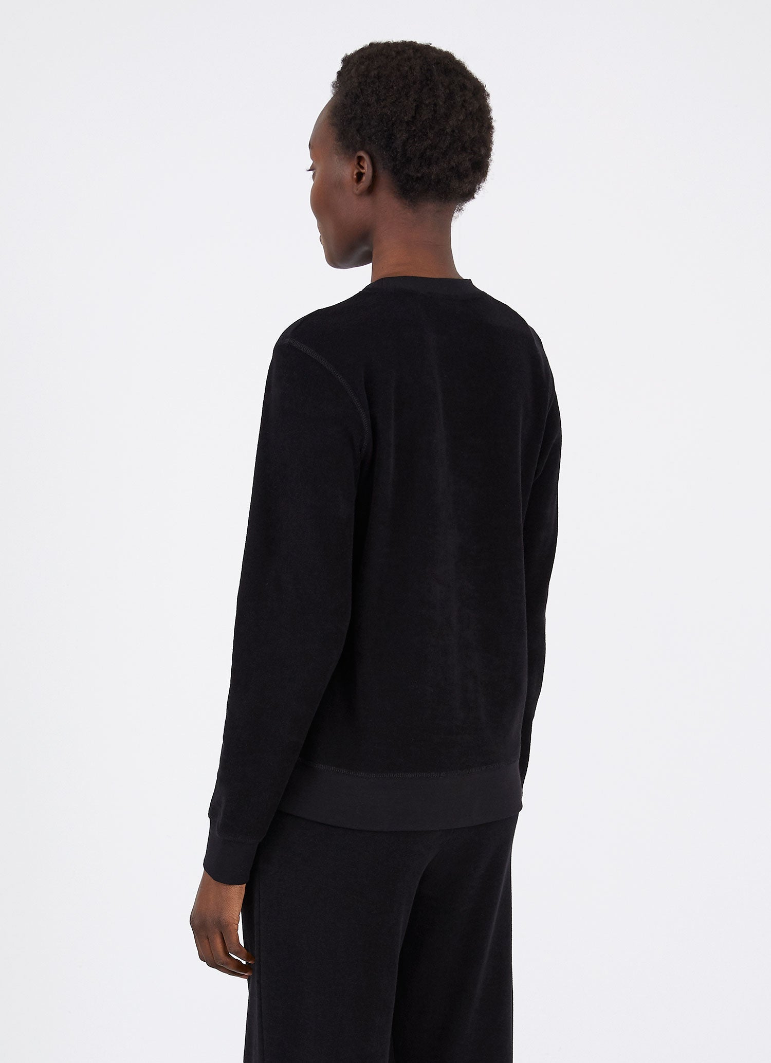 Women's Towelling Sweatshirt in Black