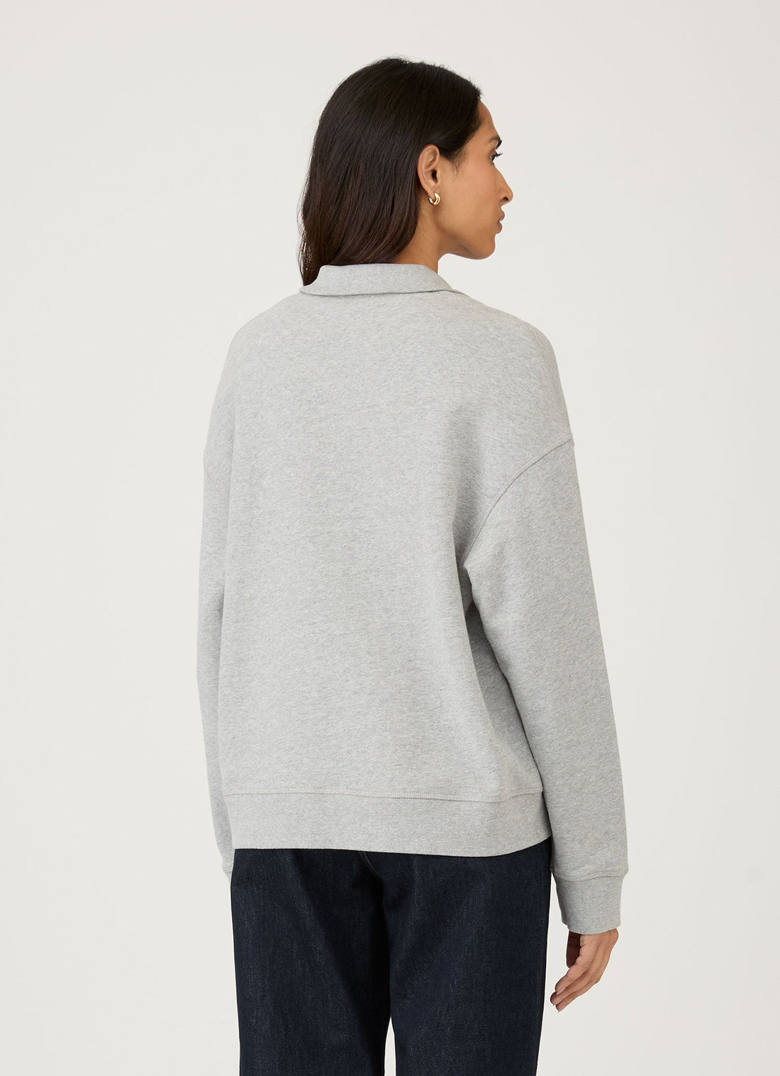 Loopback Pullover mit halbem Reißverschluss