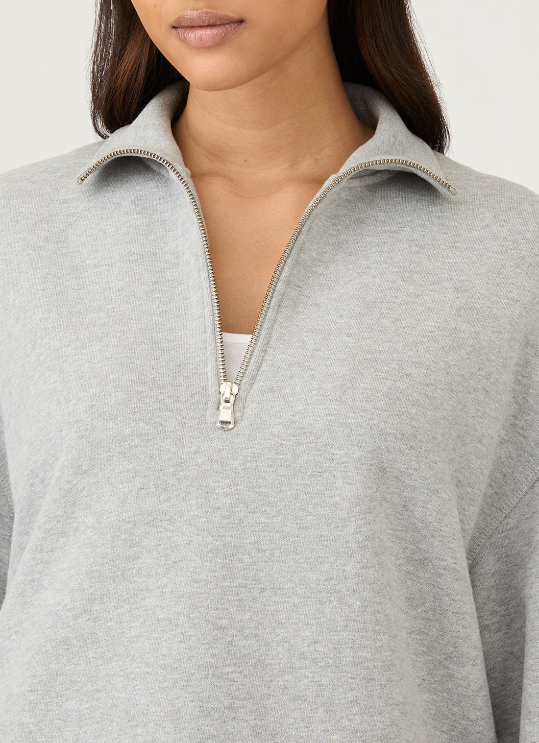Loopback Pullover mit halbem Reißverschluss