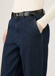 Women's Denim Tapered Trouser in Denim Rinse Wash