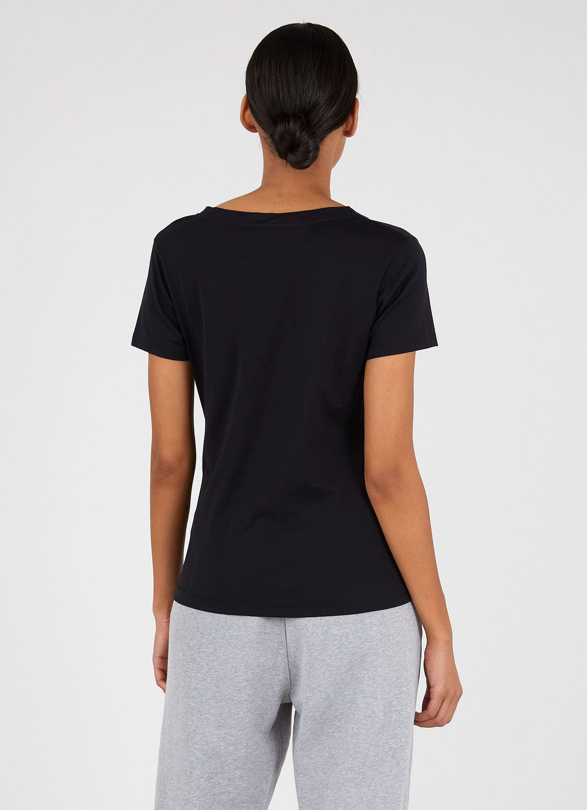 Women's V Neck T-shirt in Black