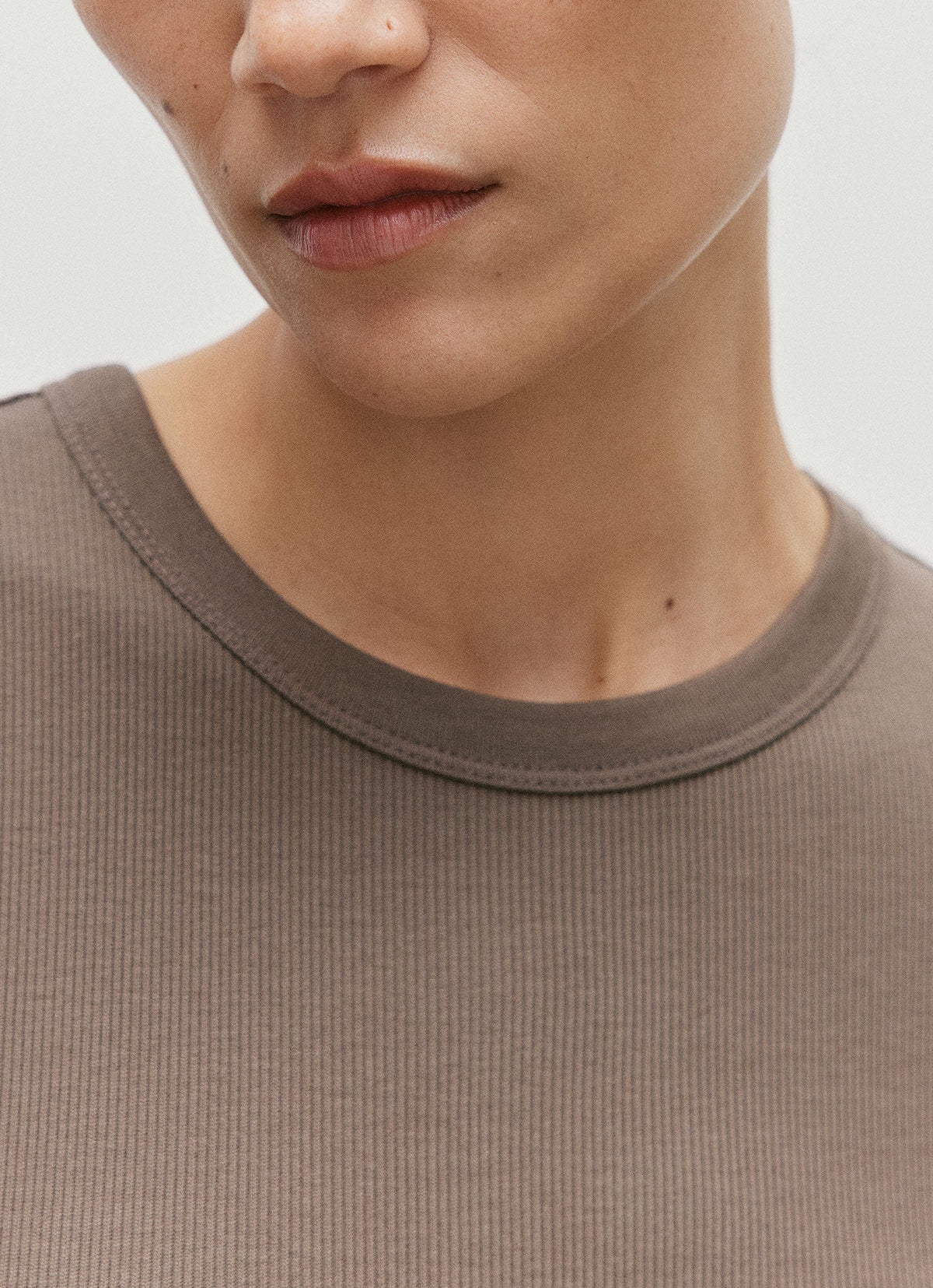 Women's Ribbed T-shirt in Dark Cedar