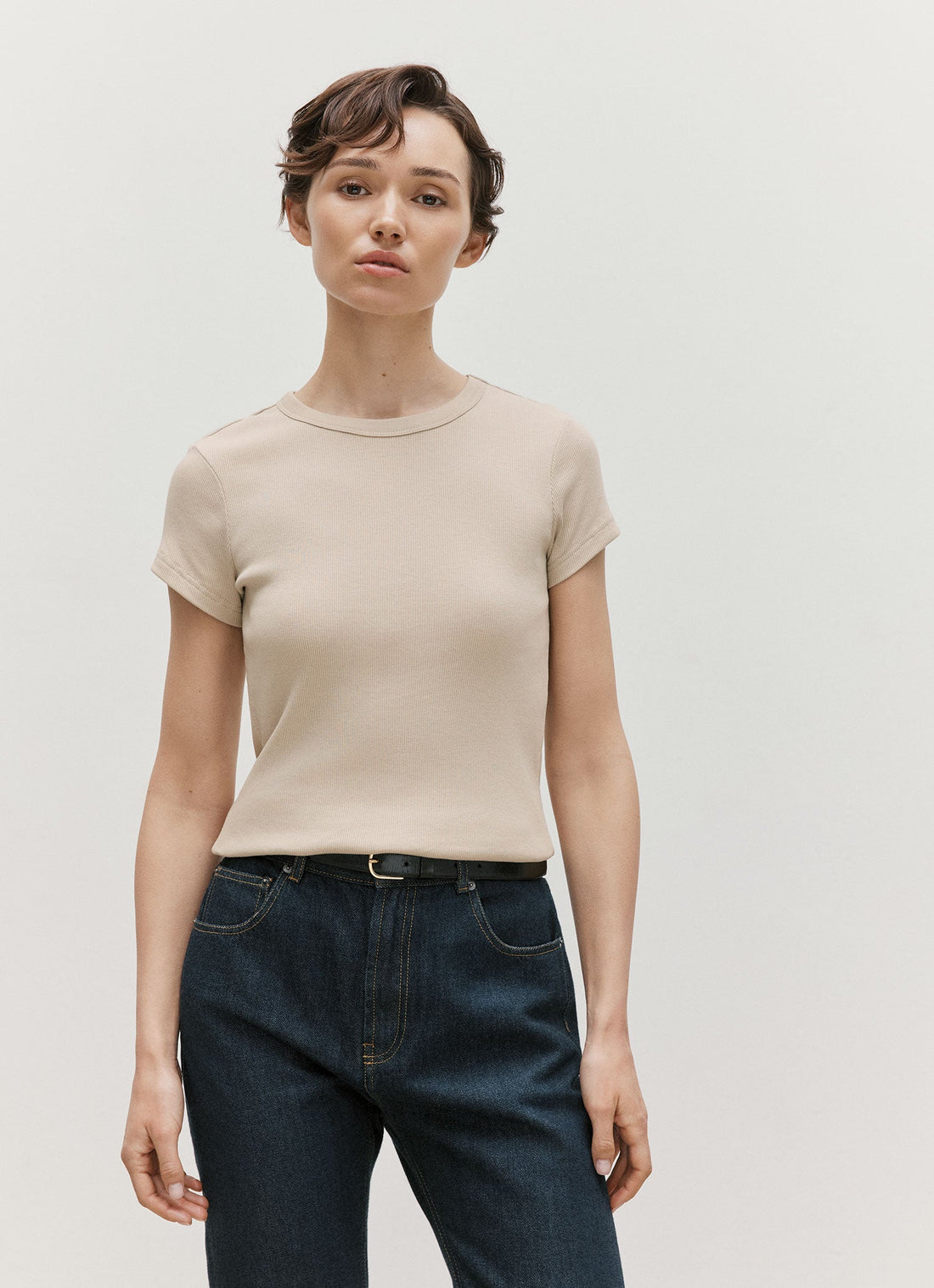 Geripptes T-Shirt