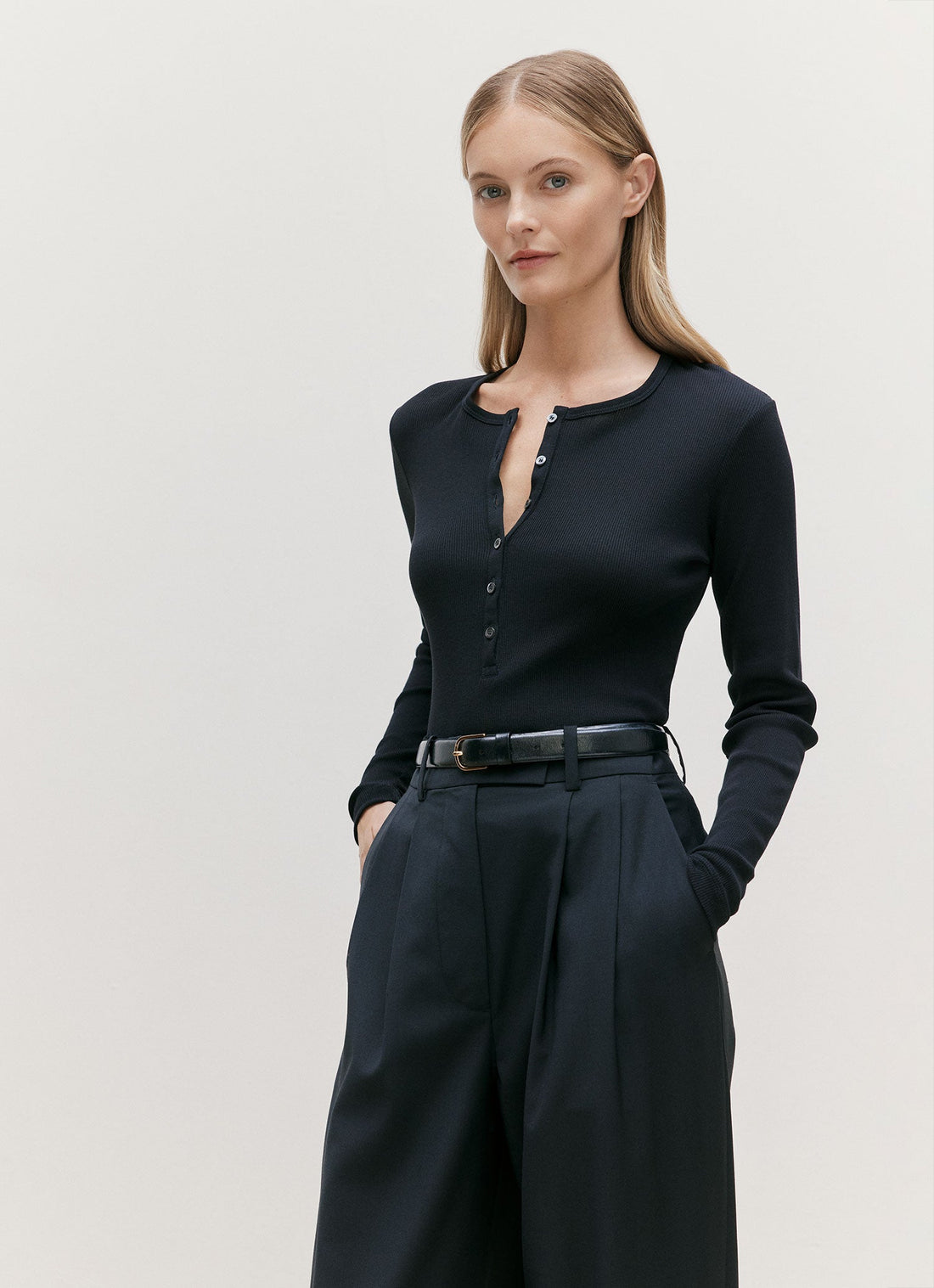 Geripptes Henley