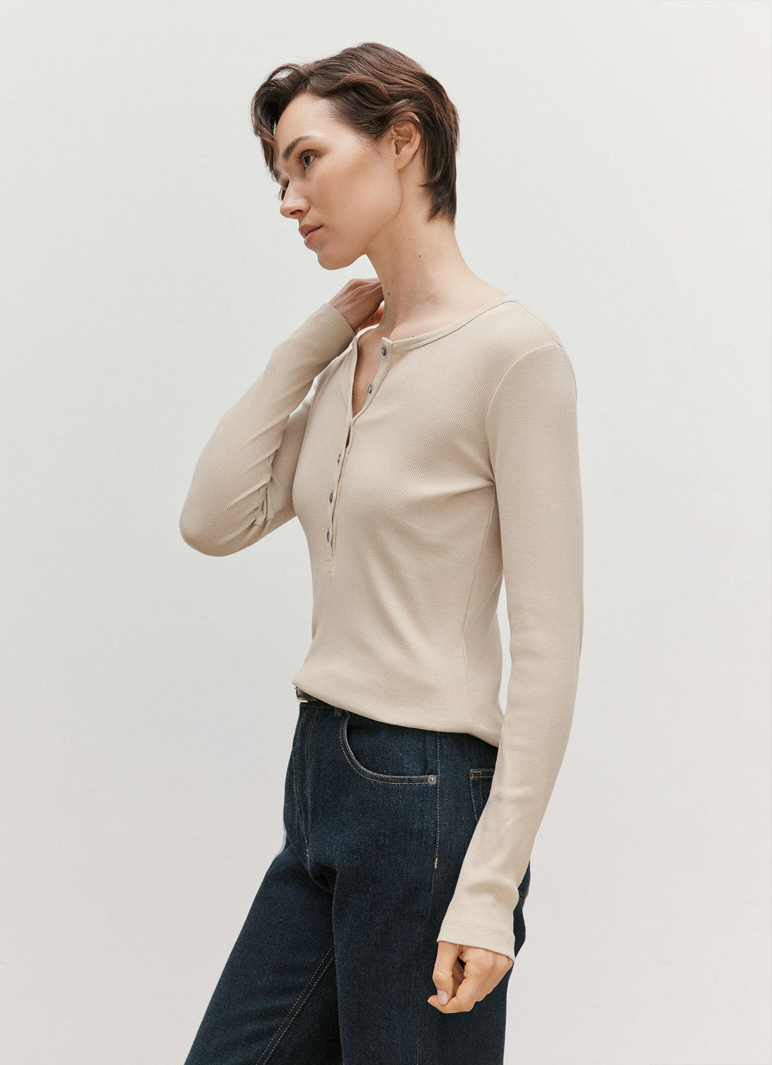 Geripptes Henley