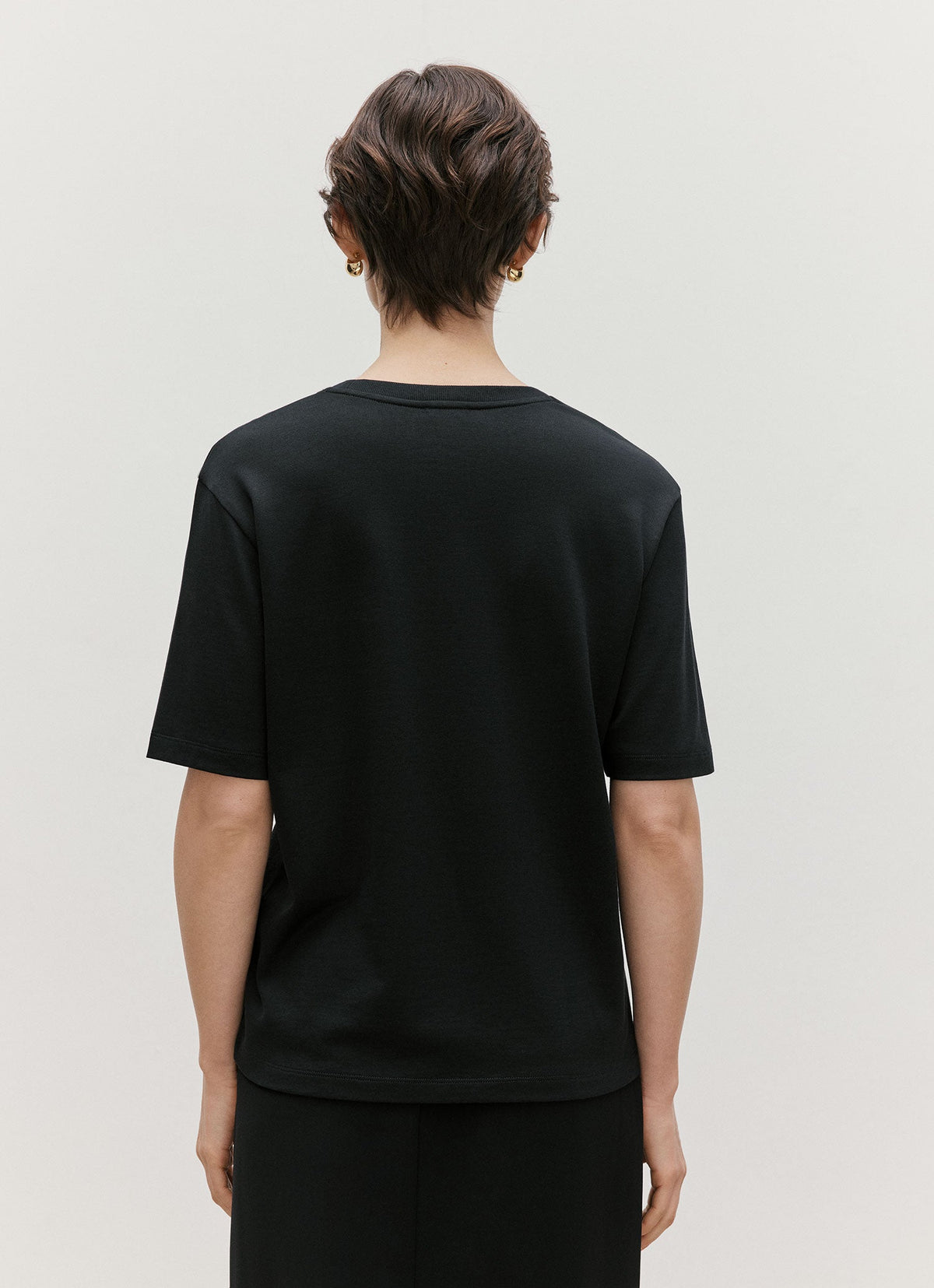 Women's Silk Cotton T-shirt in Black