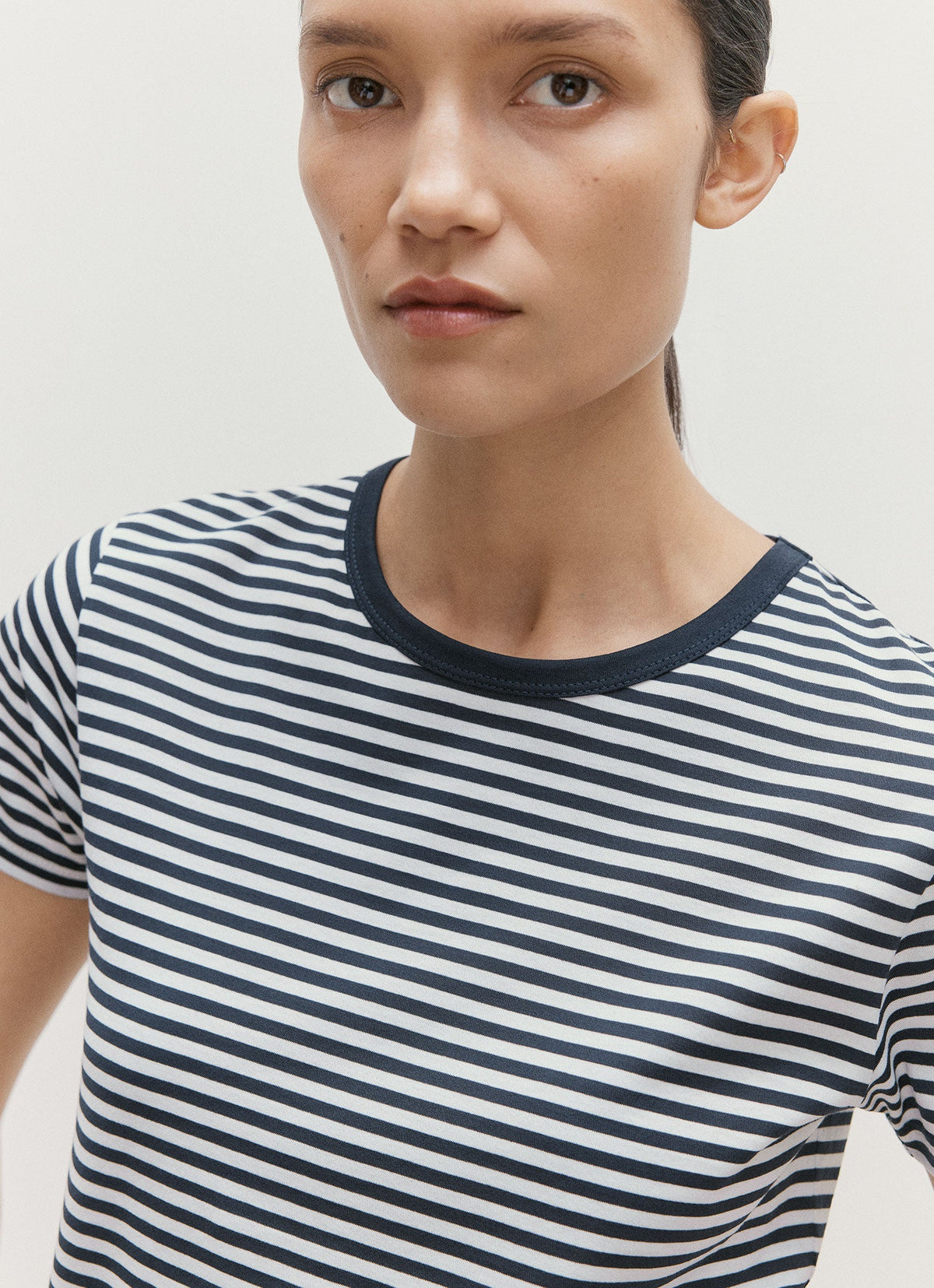 Women's Classic T-shirt in Navy/White English Stripe
