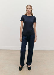 Women's Sea Island Cotton T-shirt in Navy