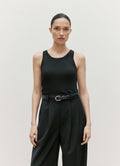 Women's Ribbed Tank Top in Black