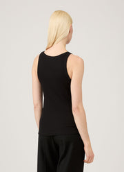 Women's Ribbed Tank Top in Black