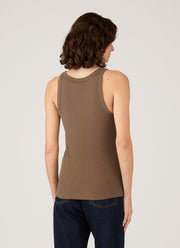 Women's Ribbed Tank Top in Dark Cedar