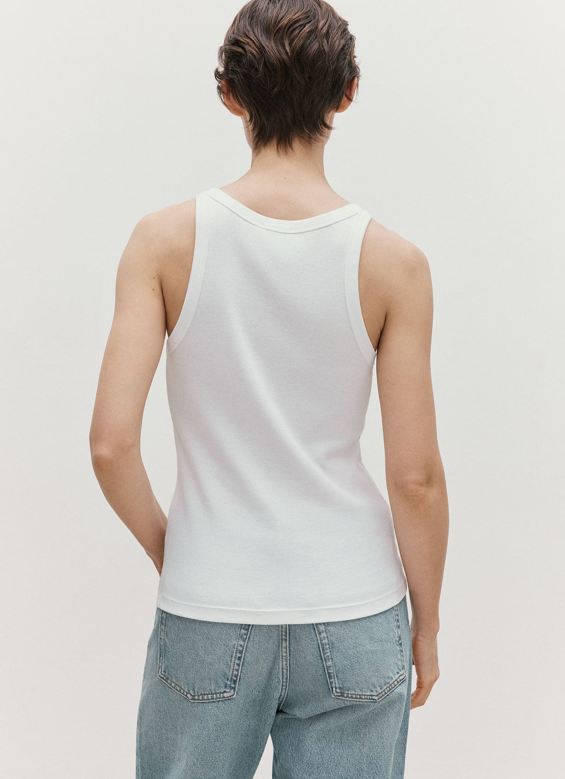 Women's Ribbed Tank Top in White