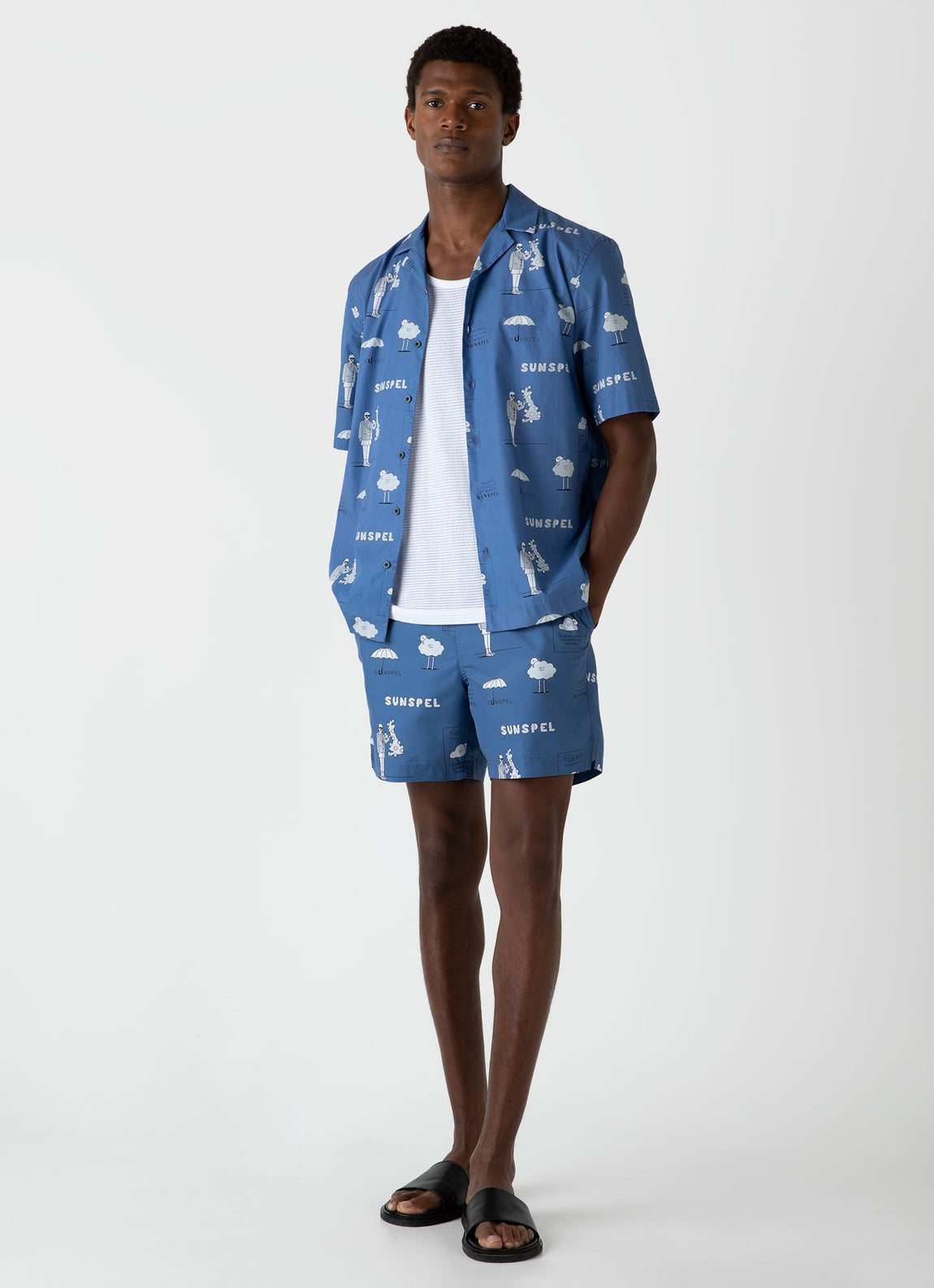 Men's Matt Blease Camp Collar Shirt in Today's Forecast Print