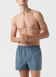 Men's Classic Print Boxer Shorts in Bluestone Mini Florals