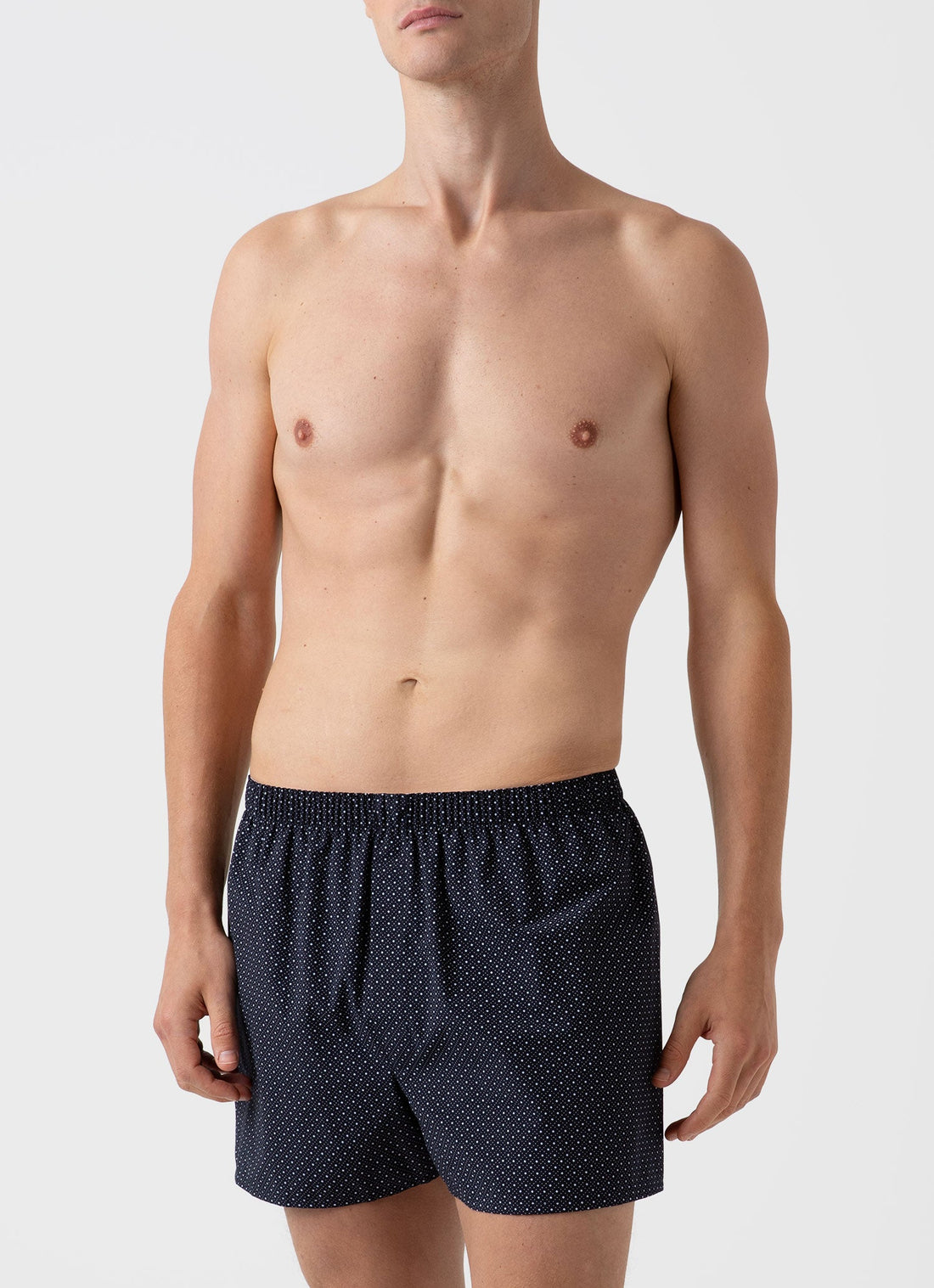 Men's Classic Print Boxer Shorts in Navy Diamond Geometric Print