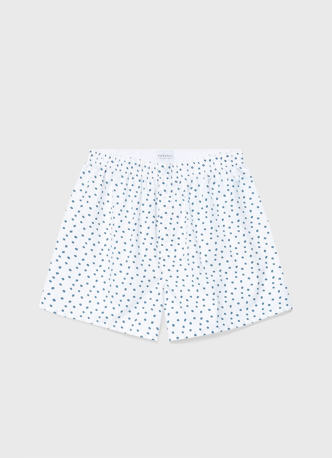 Men's Classic Print Boxer Shorts in Hole Spot Print White