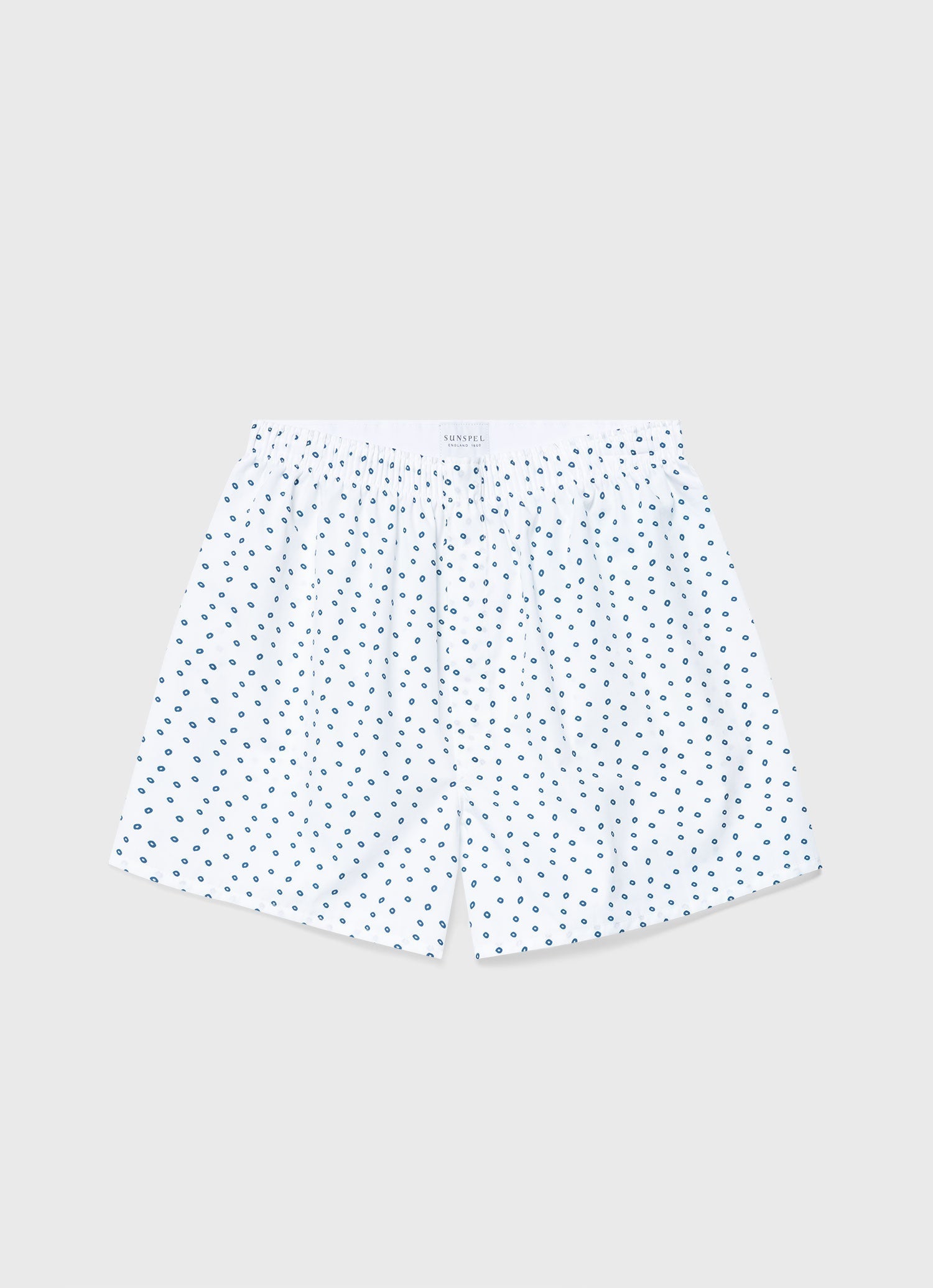 Men's Classic Print Boxer Shorts in Hole Spot Print White
