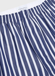 Men's Classic Boxer Shorts in Navy/White Wide Stripe