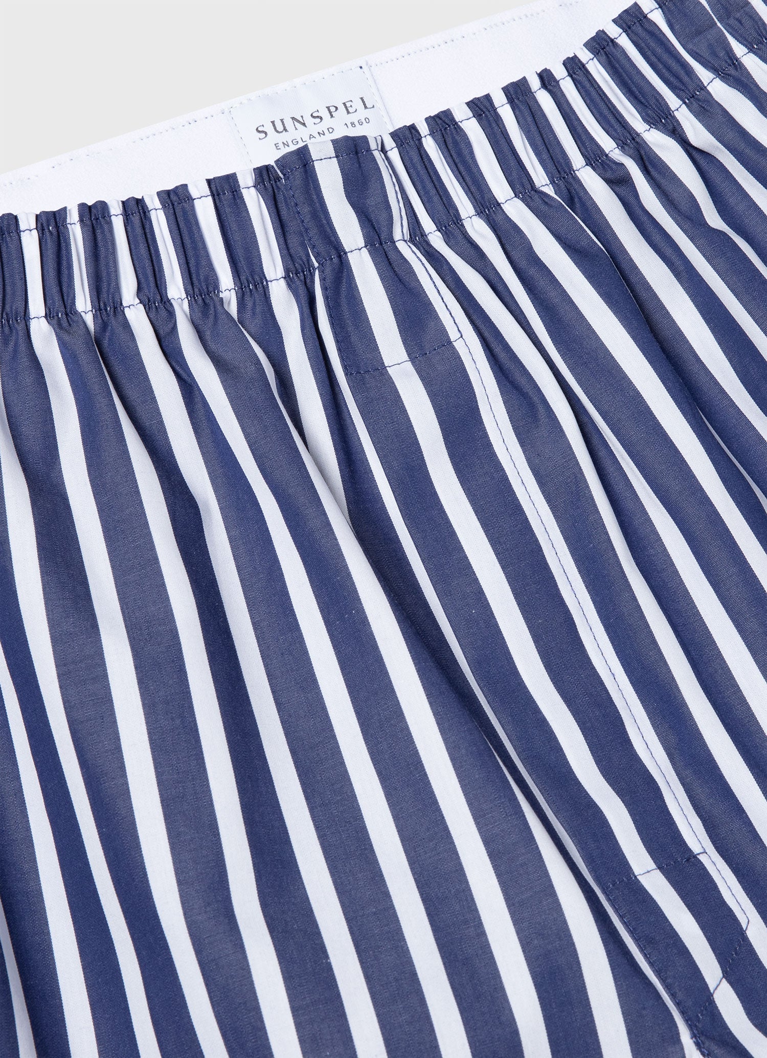 Men's Classic Boxer Shorts in Navy/White Wide Stripe