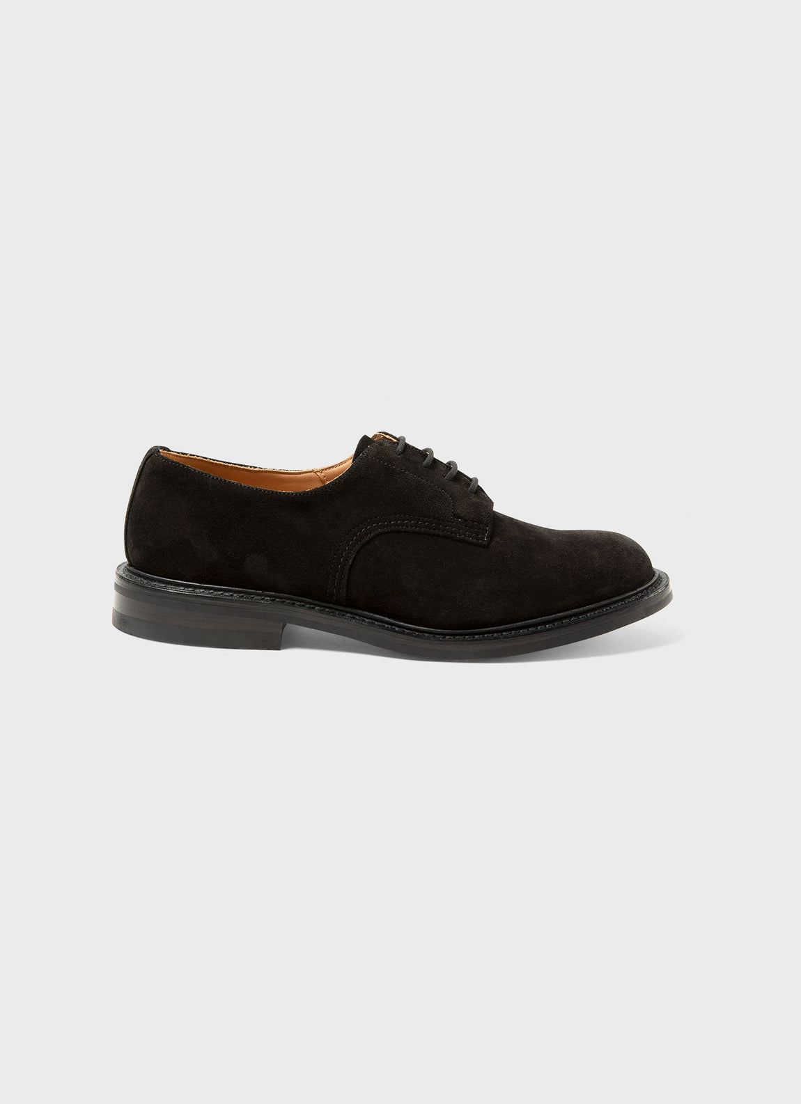 Men's Sunspel and Trickers Suede Derby Shoe in Black