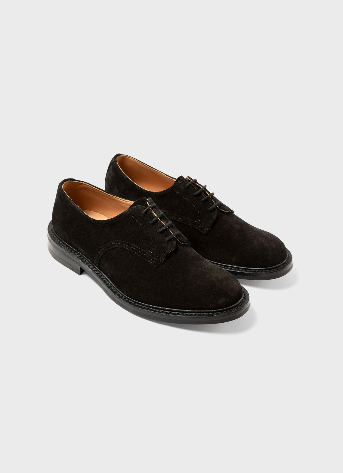 Men's Sunspel and Trickers Suede Derby Shoe in Black