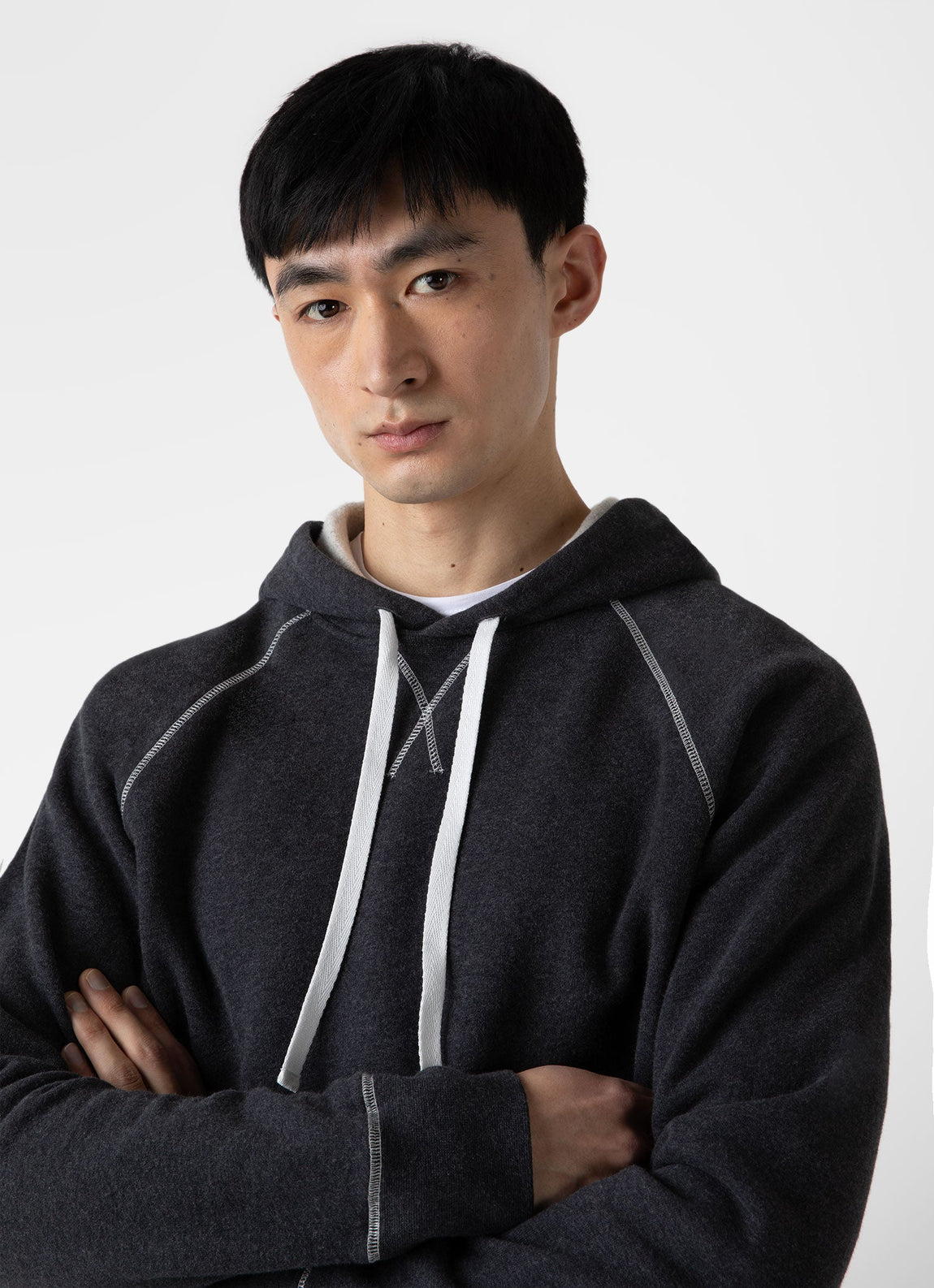 Men's Fleeceback Hoodie in Charcoal Melange