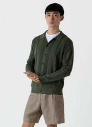 Men's Rib Knit Jacket in Hunter Green