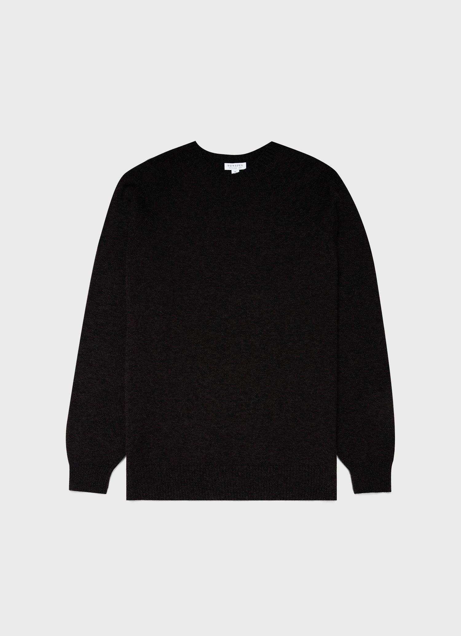 Men's Lambswool Crew Neck Jumper in Coffee Twist
