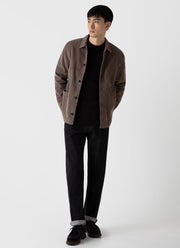 Men's Lambswool Crew Neck Jumper in Coffee Twist