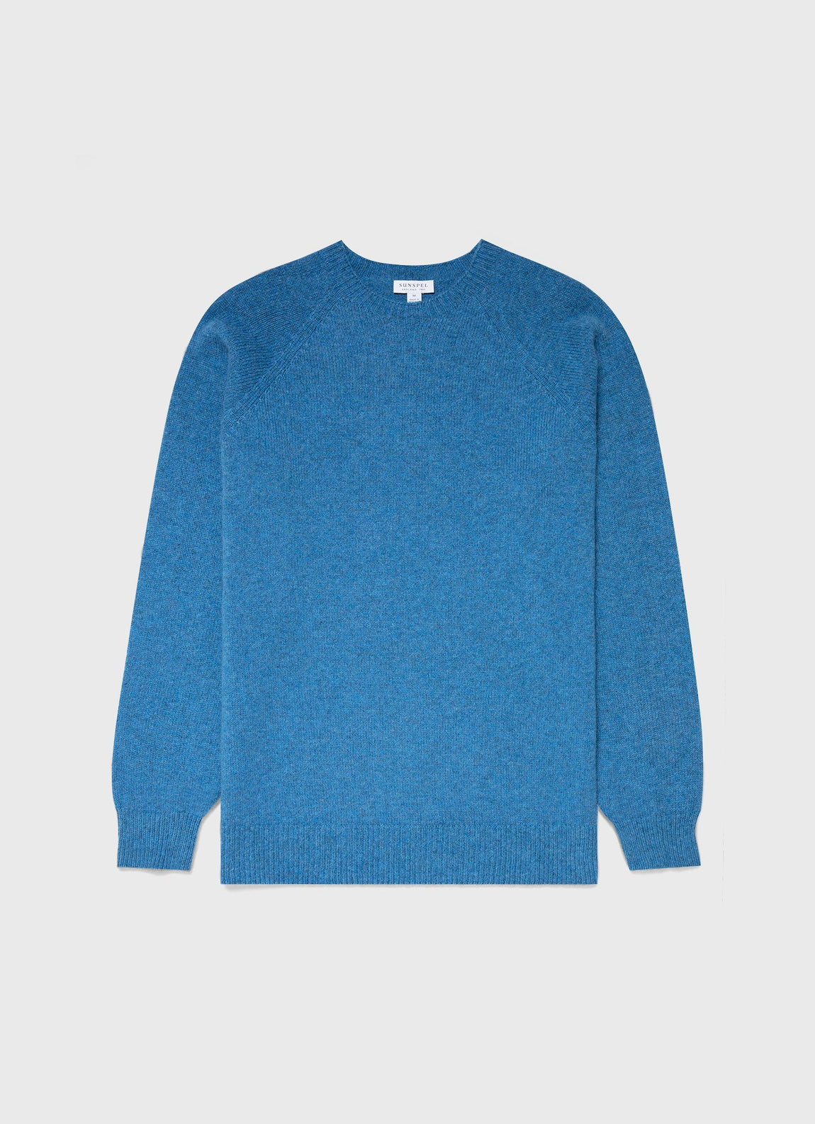 Men's Lambswool Crew Neck Jumper in Blue Jean