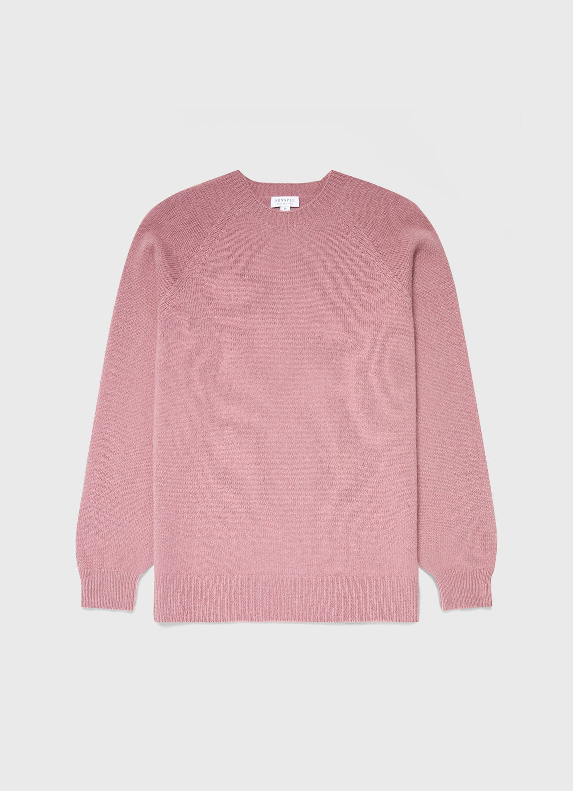 Men's Lambswool Crew Neck Jumper in Vintage Pink