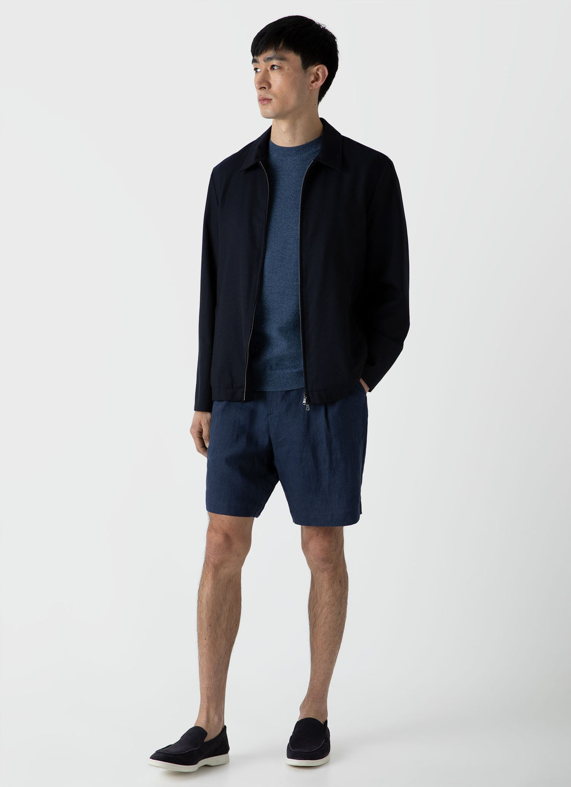Men's Honeycomb Knitted T-shirt in Coast Melange
