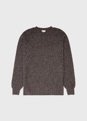 Men's Lambswool Textured Jumper in Coffee Twist