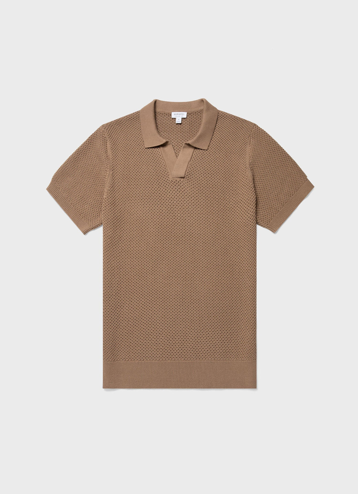 Men's Mr Porter Mesh Knit Polo in Oat