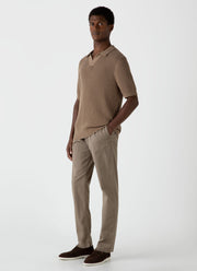 Men's Mr Porter Mesh Knit Polo in Oat