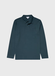 Men's Riviera Long Sleeve Polo Shirt in Peacock