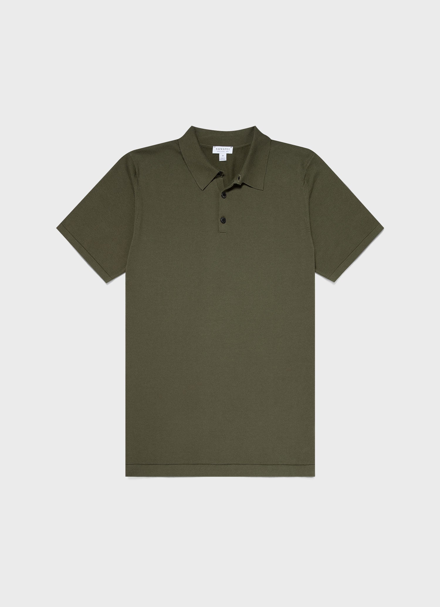 Men's Sea Island Cotton Knit Polo Shirt in Hunter Green