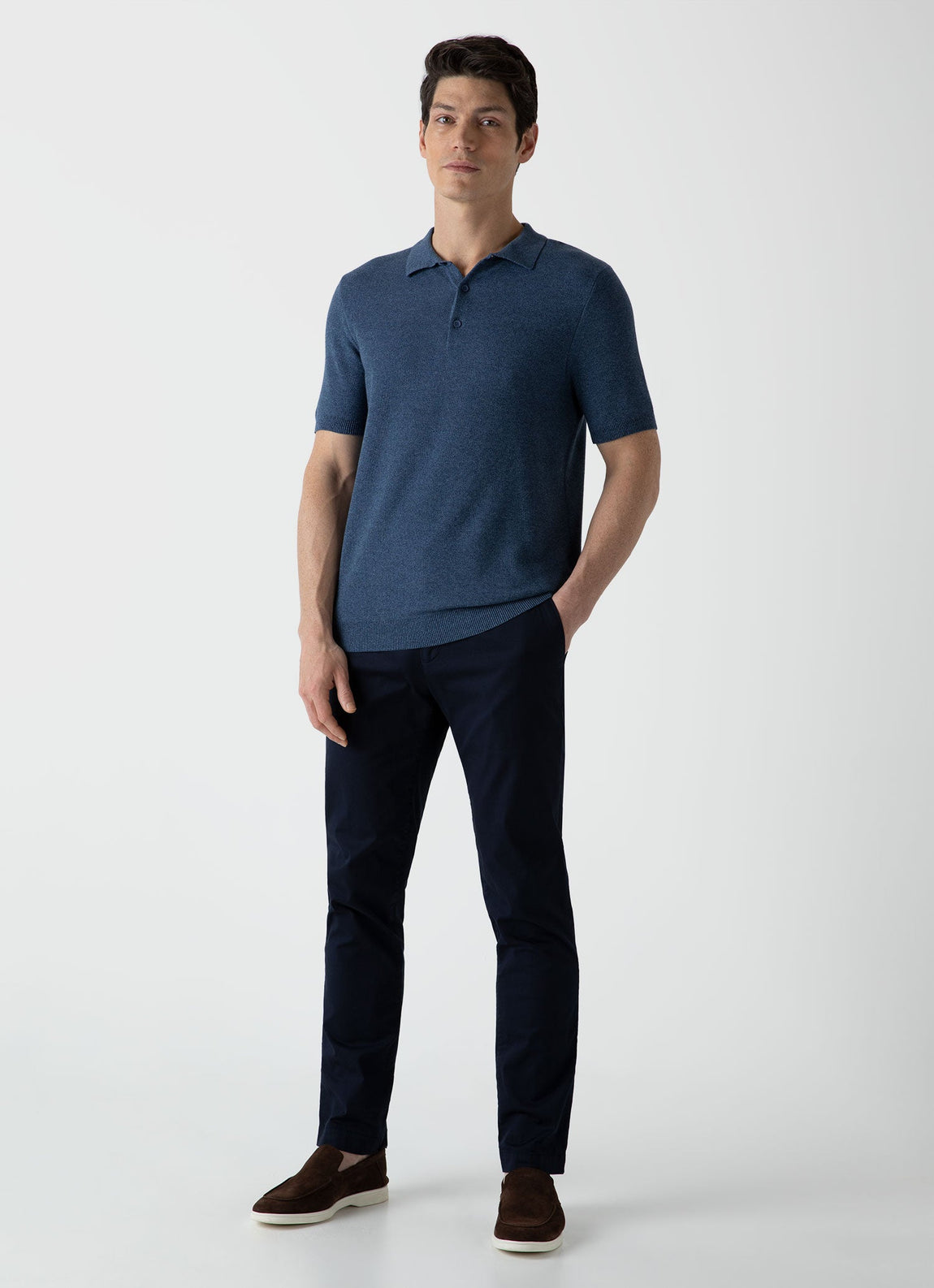 Men's Knit Polo Shirt in Coast