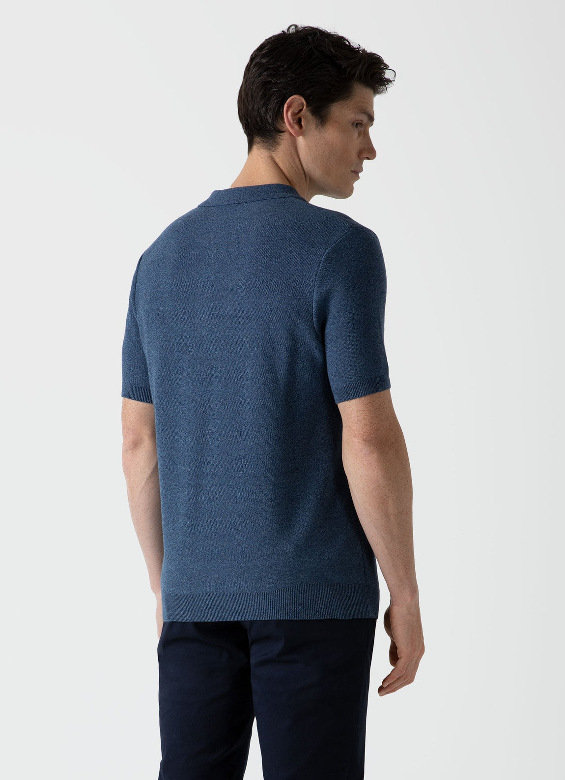 Men's Knit Polo Shirt in Coast
