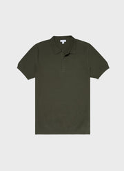 Men's Knit Polo Shirt in Hunter Green