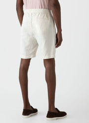 Men's Cotton Linen Drawstring Shorts in Undyed