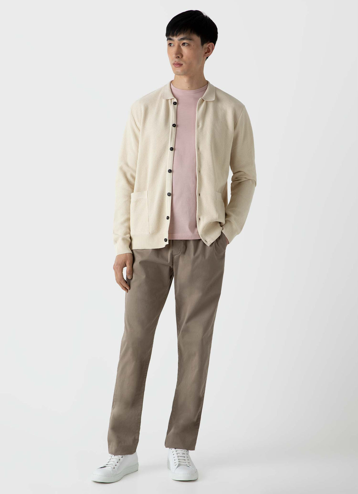 Men's Twill Drawstring Trouser in Dark Stone