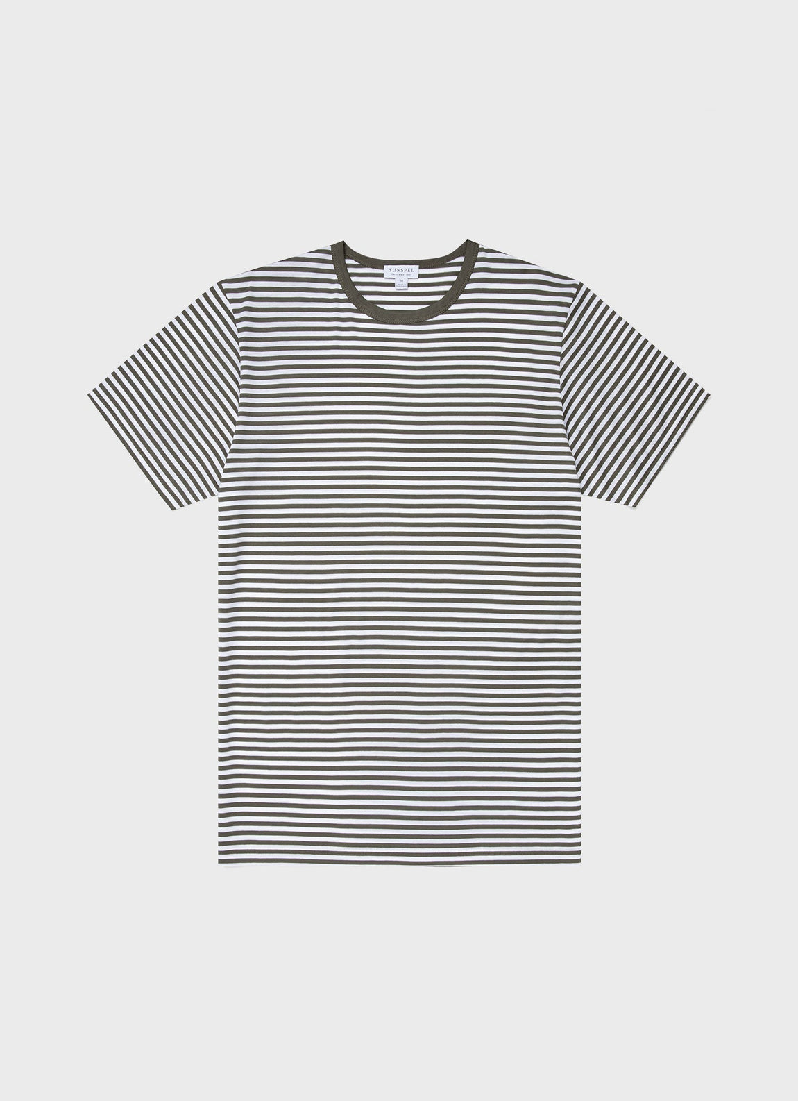 Men's Classic T-shirt in Hunter Green/White English Stripe