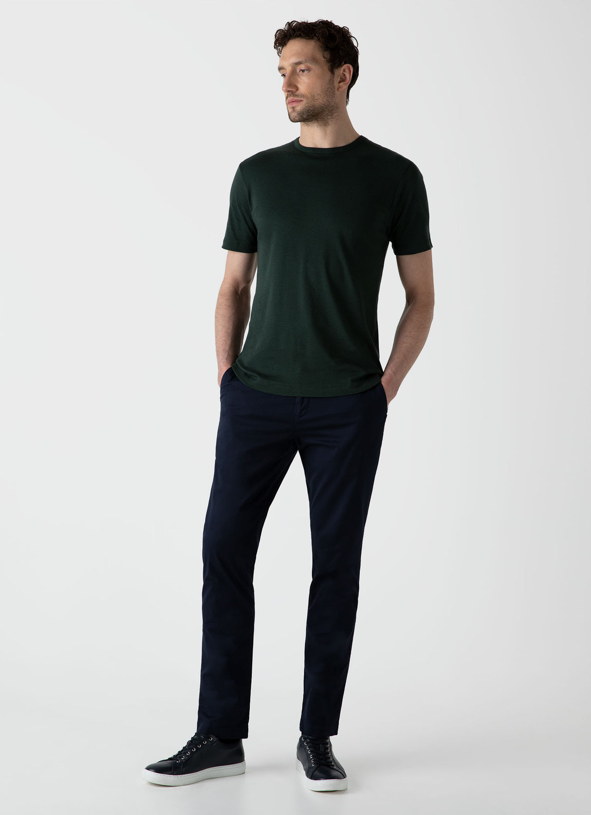 Men's Sea Island Cotton T-shirt in Seaweed